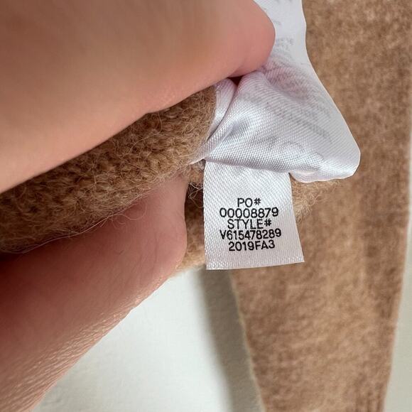 Vince Contrast Tip Tan Wool Alpaca Blend Crewneck Pullover Sweater - Picture 10 of 10